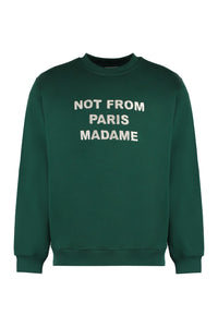 Slogan cotton crew-neck sweatshirt